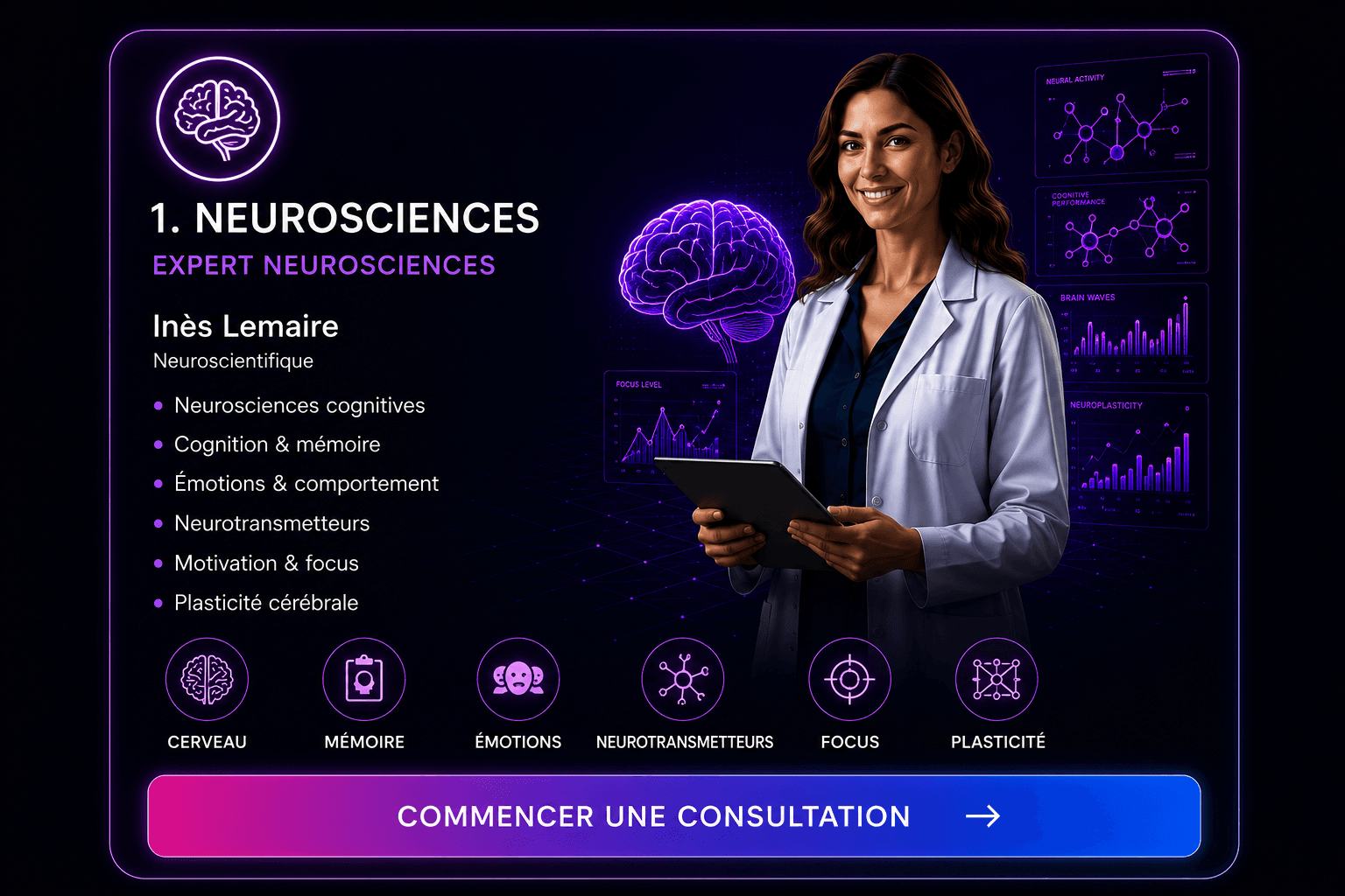Expert NDSA Neurosciences — commencer une évaluation personnalisée